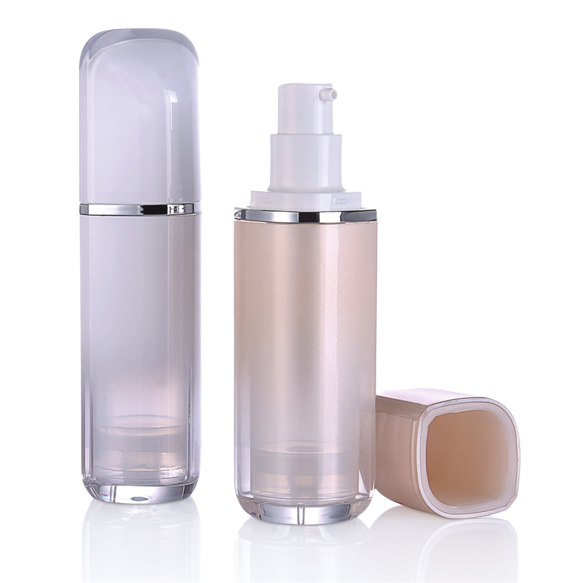 30ml Botol pompa lansel putih mutiara berdinding ganda untuk BB Moisturizing Cream L14