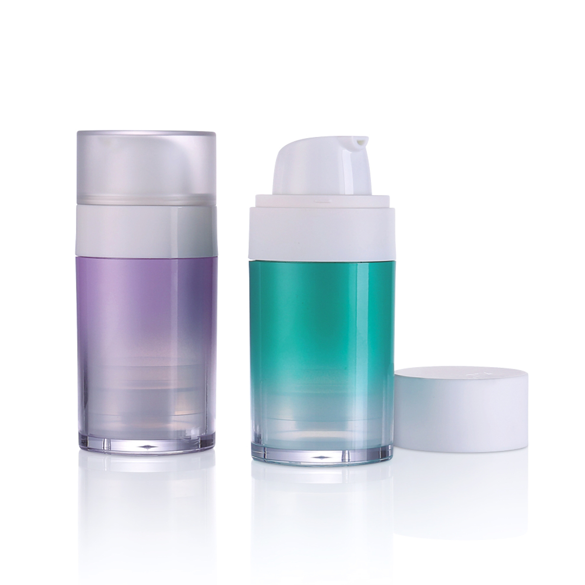30ml Kemasan Kosmetik Mewah Airless Round Round Lotion Gradient Color Pump Bottle L19