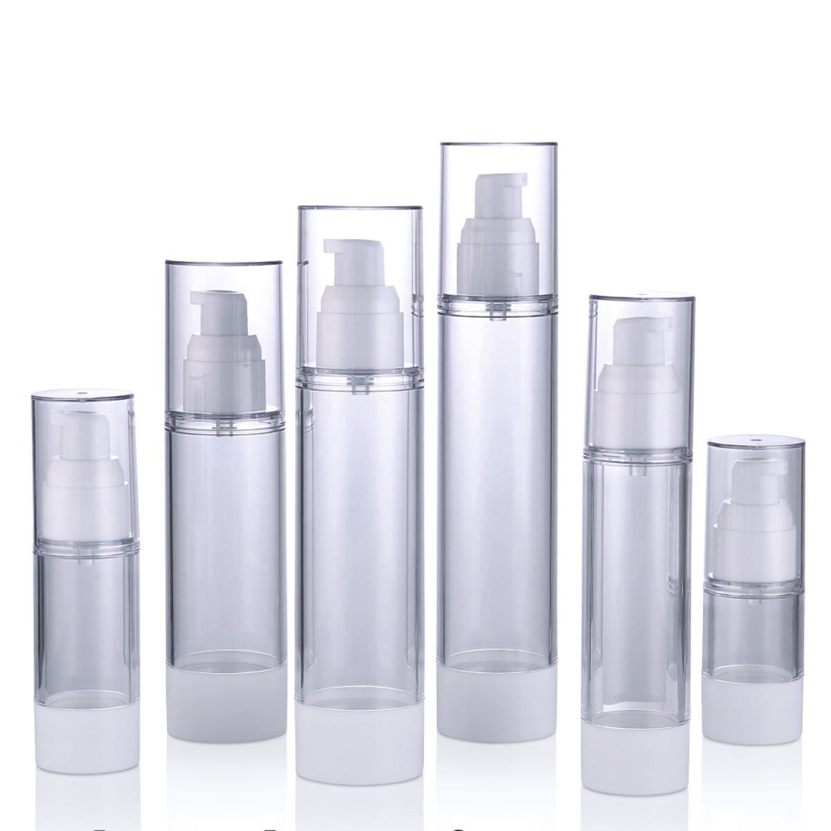 15ml 30ml 50ml 80ml 100ml 120ml Pabrik di Stock Spot Clear PS PS Airless Lotion Pompa Emulsi Pompa Botol Plastik Kosmetik L01