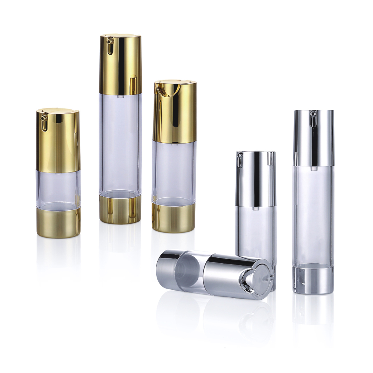 15ml 30ml 50ml Aluminium Populer Aluminium U-Type Nozzle Lotion Bottle Emas Essence Essence Press Botol Logo Tersedia L05