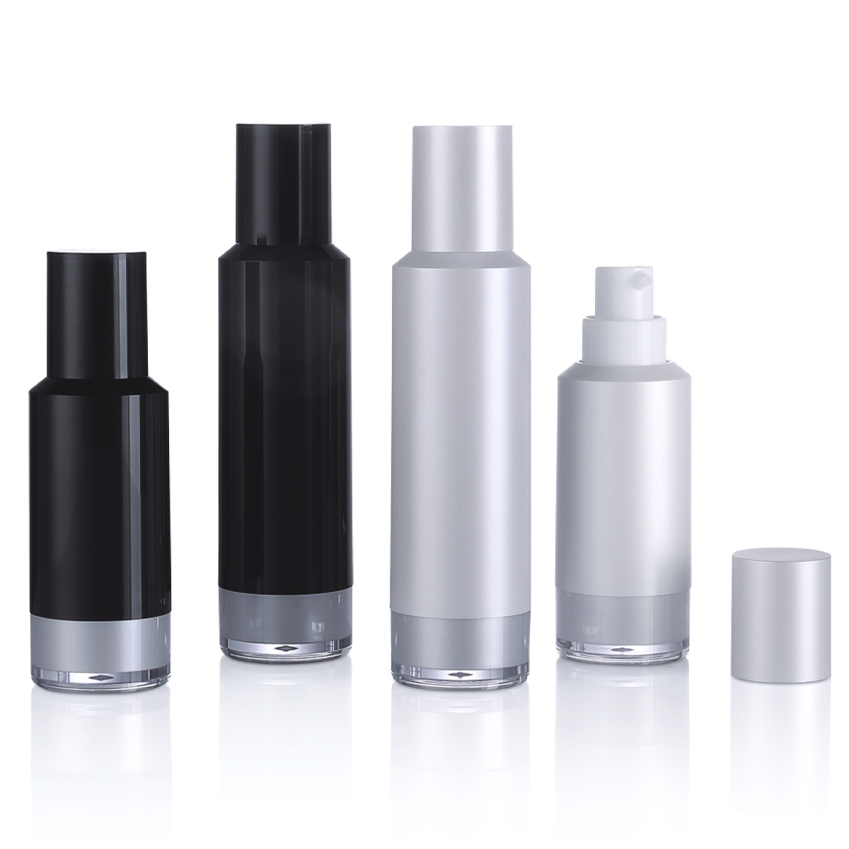 15ml 30ml Luxury Plastic PP Black Matte Lotion Botol Pompa Airless Untuk Kemasan Perawatan Kulit L07