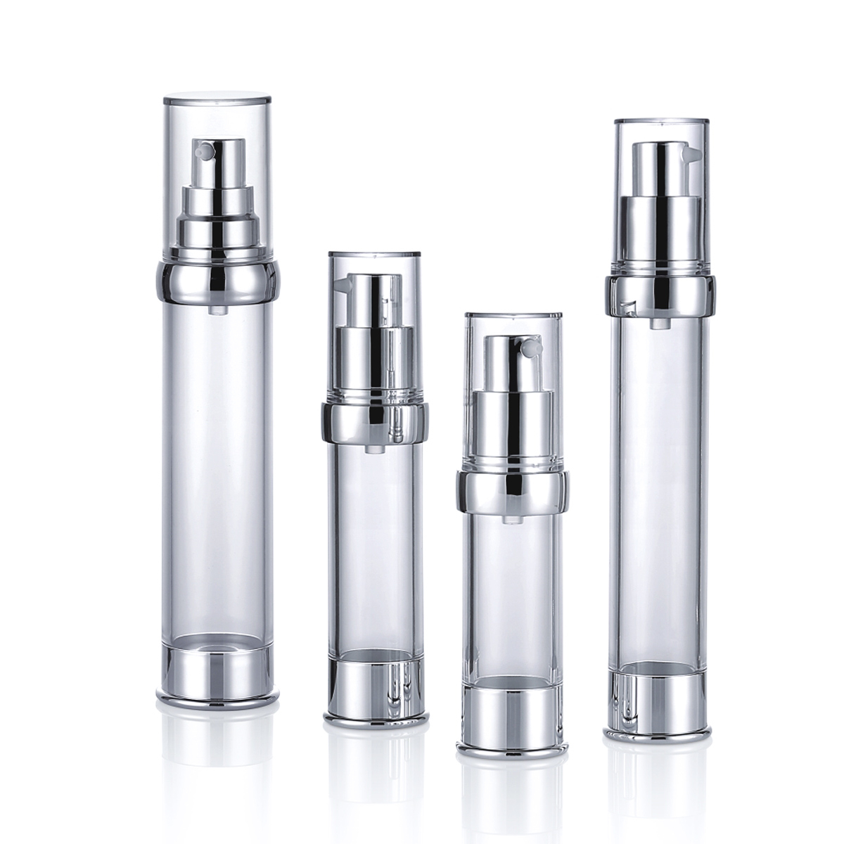 15ml 20ml 30ml 50ml ukuran multi -ukuran transparan perak pompa pompa kepala esensi lotion plastik plastik botol pompa l08