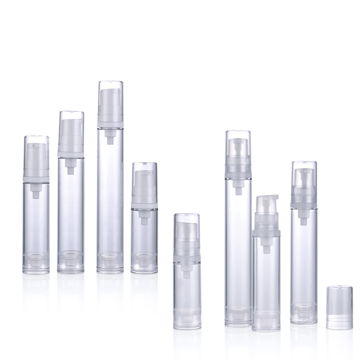 5ml 10ml 12ml 15ml Silinder PP Transparan Airless Lotion Botol Cosmetic Mist Botol Botol Labu Vakum L12