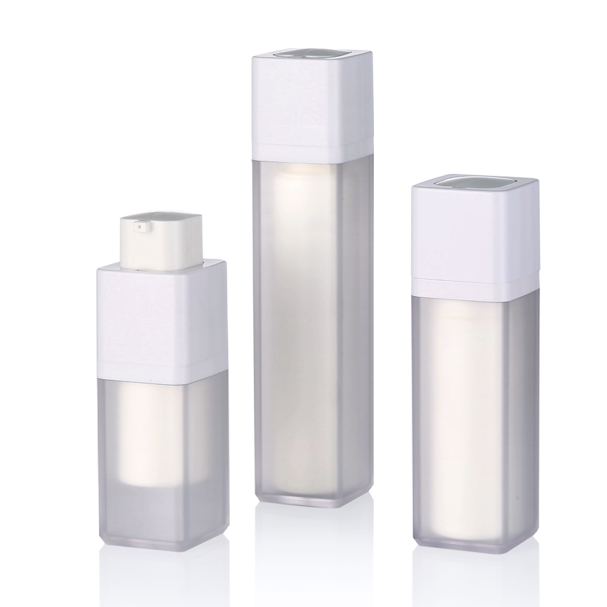 15ml 30ml 50ml Vakum Vakum Frosted Putih Rotary Airless Pump Botol Double Square Square Eye Cream Lotion Bottles Pompa L21