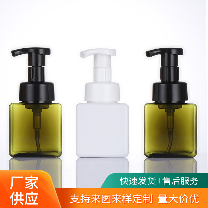 Botol plastik 100ml persegi yang disesuaikan tekan sanitizer lotion lotion botol pompa busa botol terpisah