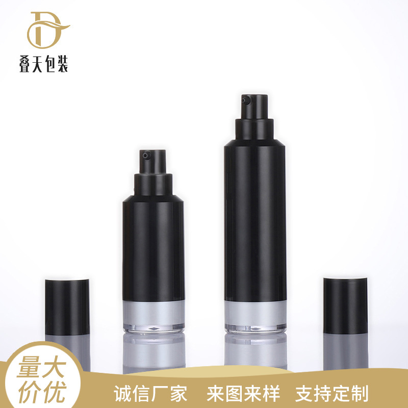 Plastik As Essential Minyak Terpisah Perjalanan Portabel Kosmetik Botol Fondasi Cair Botol Vakum Bitam 15ml